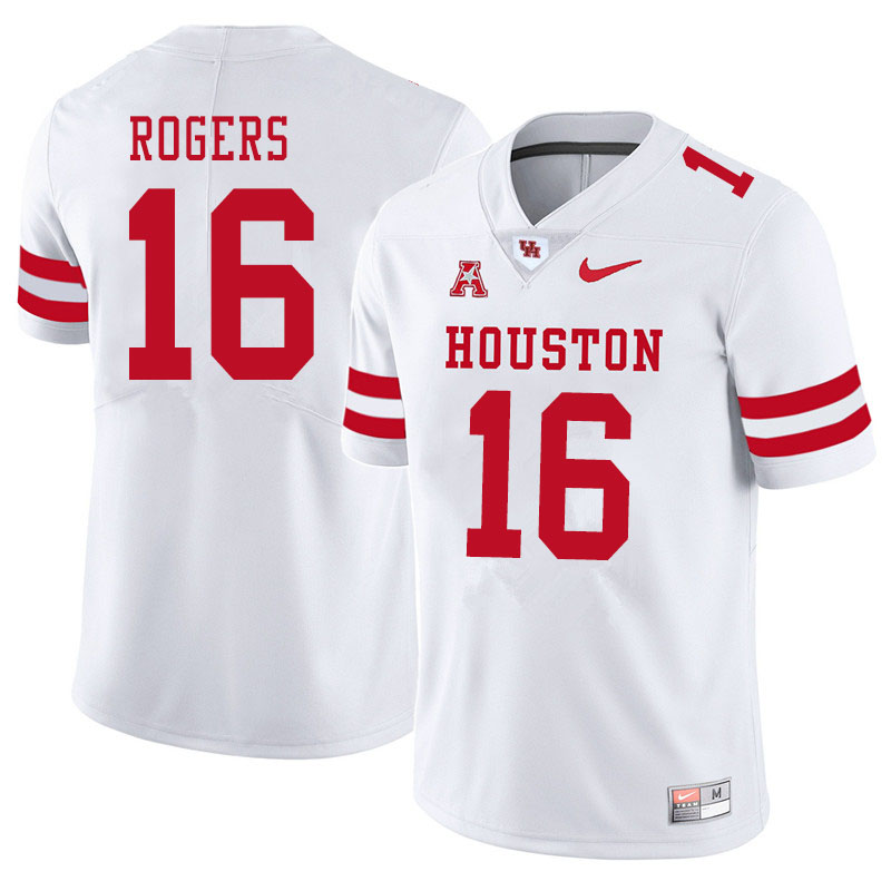 Men #16 Jayce Rogers Houston Cougars College Football Jerseys Sale-White - Click Image to Close